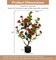 2pcs 38" Artificial Camellia Tree Flower Plant in Yellow Cement